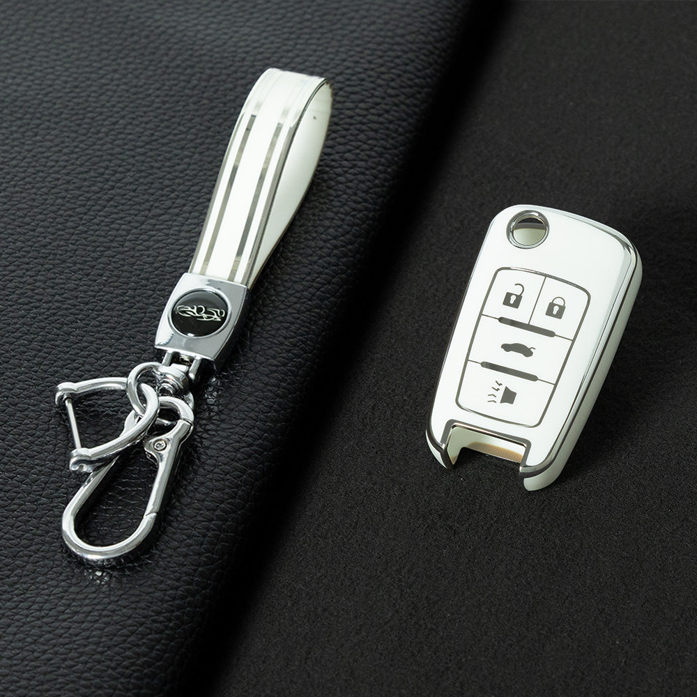 CED2T1 White-Silver Plating Hot Sale TPU Car Key Case for Chevrolet Cruze AVEO Excelle BUICK XTG Car Key Shell Cover