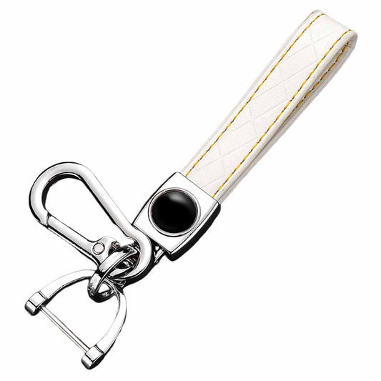 Universal Heavy Duty Woven Handmade Leather Key Chain Car Fob Key Keychains with 360 Degree Rotatable Snap Swivel and Anti-lost