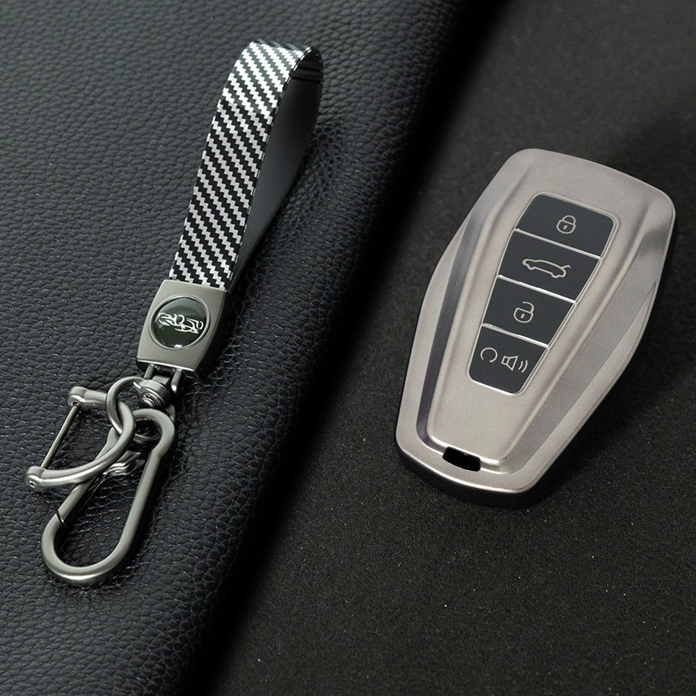 GEB3T1 Black-Metal Gray Plating Car Key Cover For Geely Auto Tugella EPro Emgrand L S GS GL EV RS Coolray Atlas Pro Proton X7 Geometry Fob