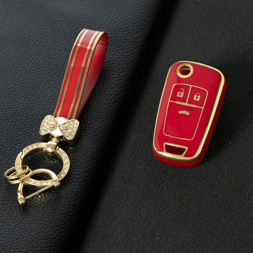 BUE1T1 Red-Gold Plating Car Key Cover For Hot Sale TPU Car Key Case for Chevrolet Cruze AVEO Excelle BUICK XTG Car Key Shell Cover