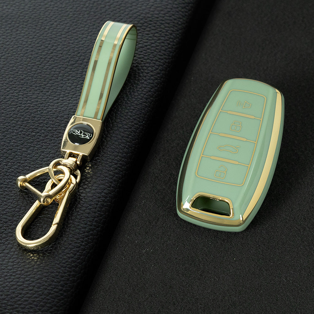 GRA2T1 Green-Gold Plating Car Key Cover For TPU Haval Car Key Case H6 Third Generation Harvard M6 Package H2S Buckle F7x Housing F5 H4 H7/H8/H9