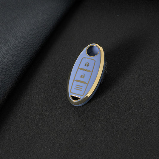 NIB1T1 Blue-Gold Plating Car Key Cover For Nissan X-Trail Qashqai Sylphy Altima