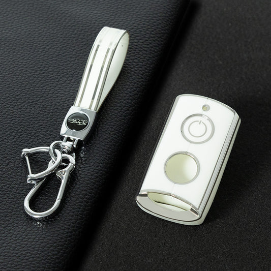 YAA1T1 White-Silver Plating Car Key Cover Remote Key Shell for Y-AMAHA XMAX X-MAX 400 NVX AEROX QBIX 125 155 250 300 400 2015 2016 2017 2018 2019 2020 Key Case Cover