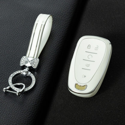 CEA3T1 White-Silver Plating Car Key Cover for Chevrolet Holden Malibu XL Camaro Pioneer Wear Resisting Smart Auto