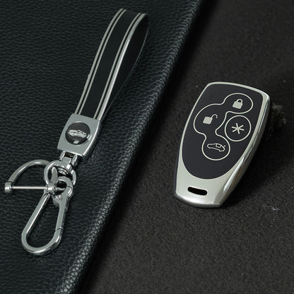 UNZ1T1 Black-Silver Plating TPU Car Key Case Cover for Universal Refit Llave Creative Anti Fall Wear Resisting Auto Accessory
