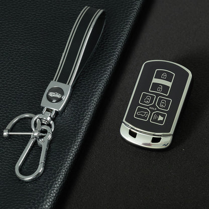 TOL1T1 White-Gold Plating TPU Car Key Cover Case for Toyota Avalon camry COROLLA RAV4 Grand Highlander