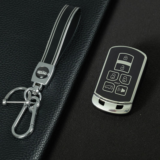 TOL1T1 White-Gold Plating TPU Car Key Cover Case for Toyota Avalon camry COROLLA RAV4 Grand Highlander