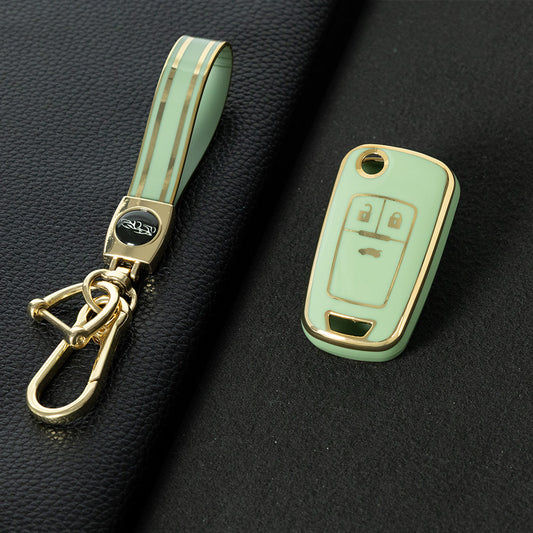 BUE1T1 Green-Gold Plating Car Key Cover For Hot Sale TPU Car Key Case for Chevrolet Cruze AVEO Excelle BUICK XTG Car Key Shell Cover