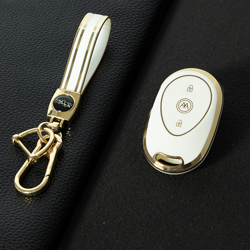 AAC1T1 White-Gold Plating Car Key Cover For Aima Luna Bubble Universal Electric Bicycle Car Key Accessories