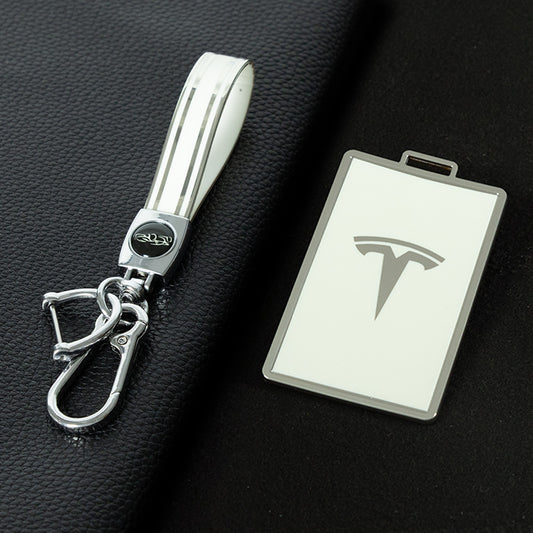 TEB1T1 White-Silver Plating TPU Tesla Car Key Cover Scratch Resistant Lightweight Protective Case for Model 3/X/Y