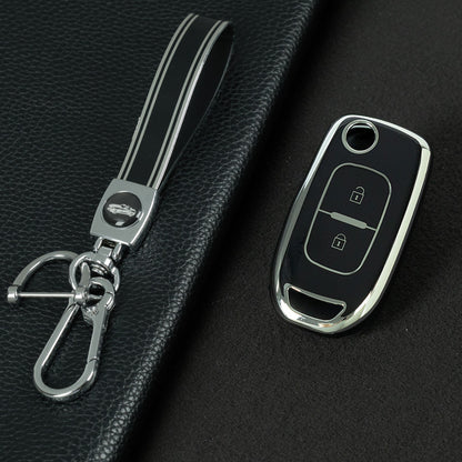 REL1T1 Black-Silver Plating TPU Car Key Case Cover for Renault Kadjar Captur Megane Sandero Stepway Logan Clio 5 2022 Arkana 2020 2021 Kwid 2023