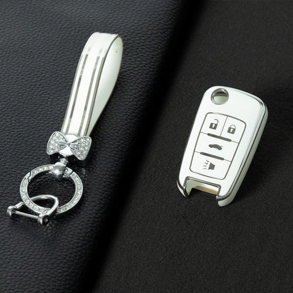 CED2T1 White-Silver Plating Hot Sale TPU Car Key Case for Chevrolet Cruze AVEO Excelle BUICK XTG Car Key Shell Cover