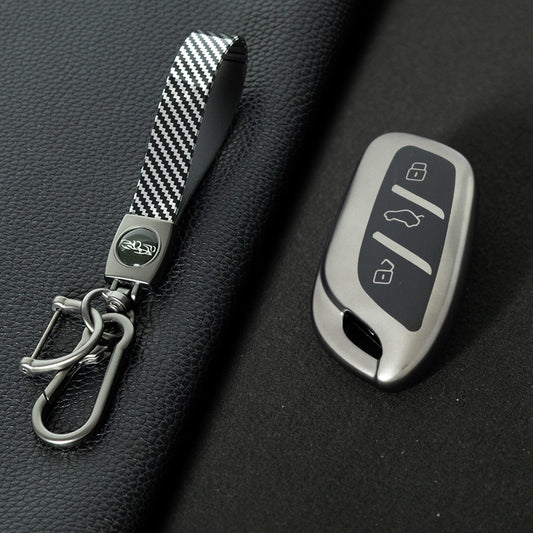 ROB1T1 Black-Metal Gray Plating Car Key Cover For Roewe RX5 MG ZS GT GS 350 360 750 W5 Class Accessories Soft TPU Protection Car Case Shell