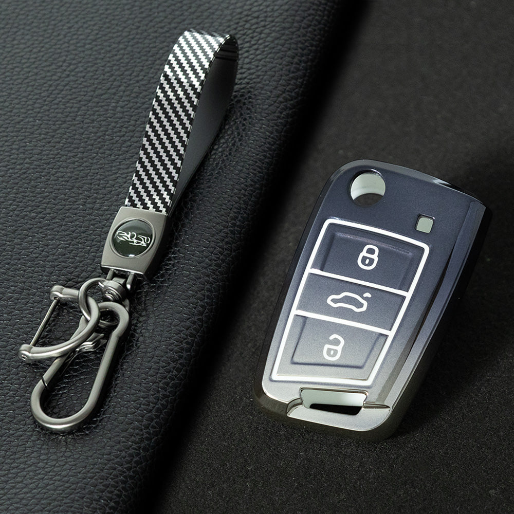 VOA1T1 Gradient Gray Car Key Cover For Volkswagen Golf 3 buttons