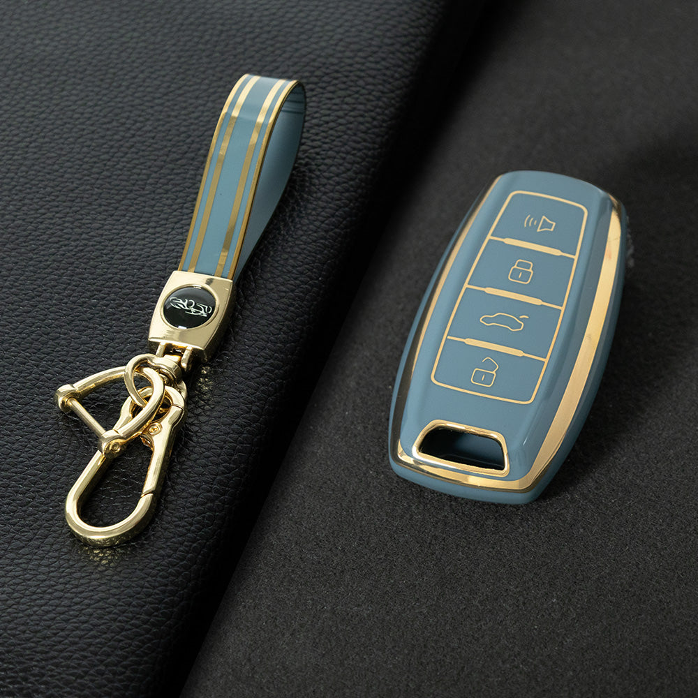 GRA2T1 Granny Grey-Gold Plating Car Key Cover For TPU Haval Car Key Case H6 Third Generation Harvard M6 Package H2S Buckle F7x Housing F5 H4 H7/H8/H9