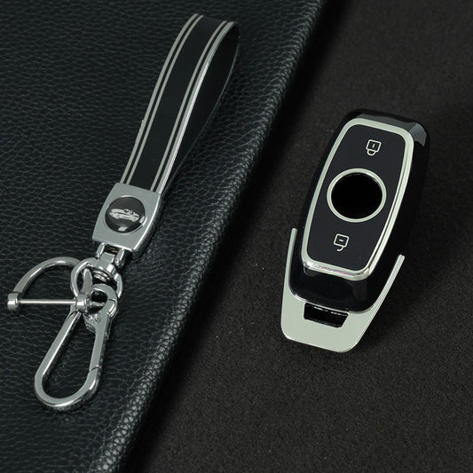 NUA1T1 Black-Silver Plating TPU Car Key Case Cover for Niu N1S M1 US MQIS Electric Bicycle Key Accessories Full Protection