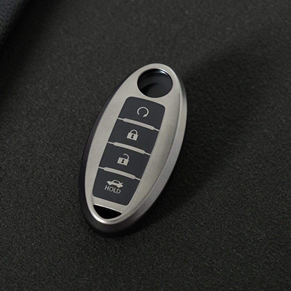 NIB4T1 Black-Metal Gray Plating Car Key Cover for Nissan Note Qashqai Pathfinder Rogue Versa Murano Infiniti Q50 Accessories Car Key