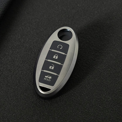 NIB4T1 Black-Metal Gray Plating Car Key Cover for Nissan Note Qashqai Pathfinder Rogue Versa Murano Infiniti Q50 Accessories Car Key