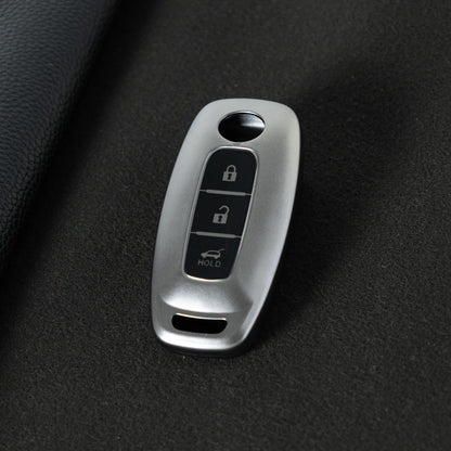 NIA2T1 Black-Metal Gray Plating TPU Car Key Cover Car Key Case for Nissan Altima Murano Sentra Rogue Armada Pathfinder Infiniti FX35