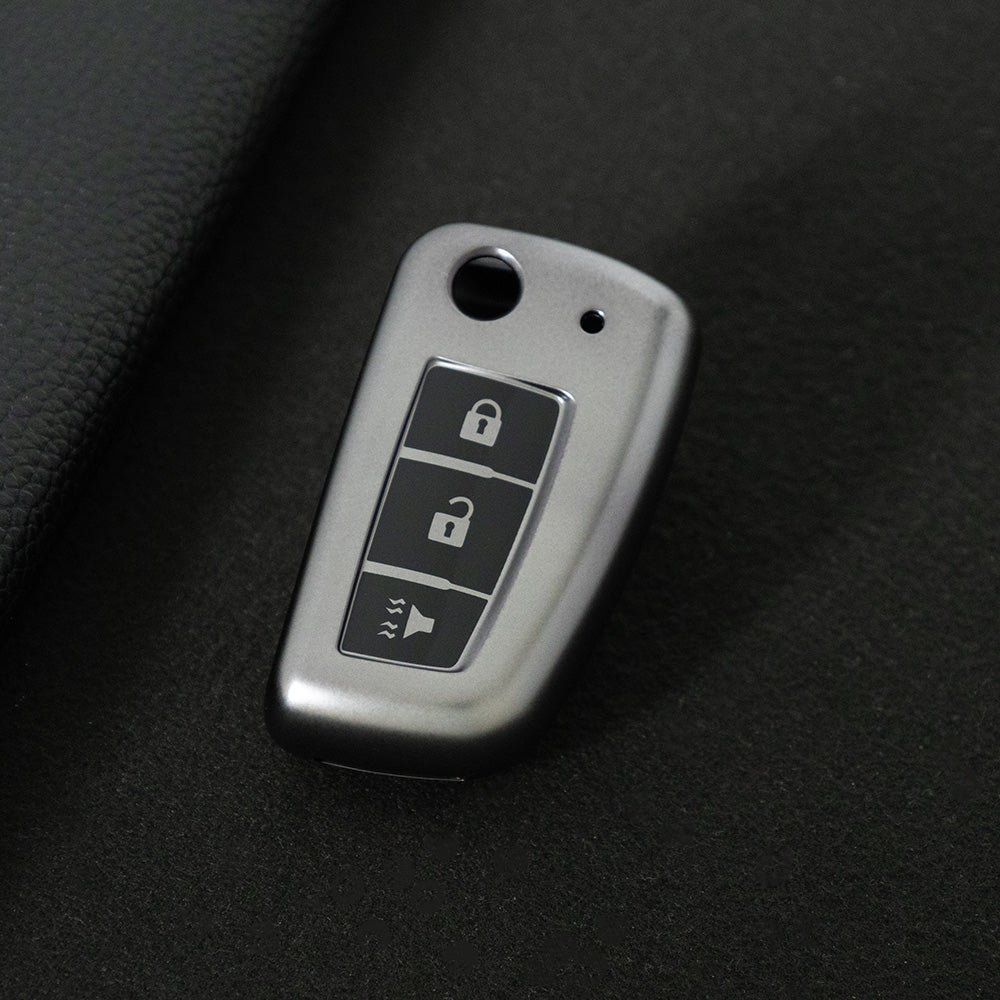 NIC3T1 Black-Metal Gray Plating TPU Car Key Case Cover for Nissan X-Trail Qashqai J11 Juke Murano Micra Tiida Maxima Altima Kicks
