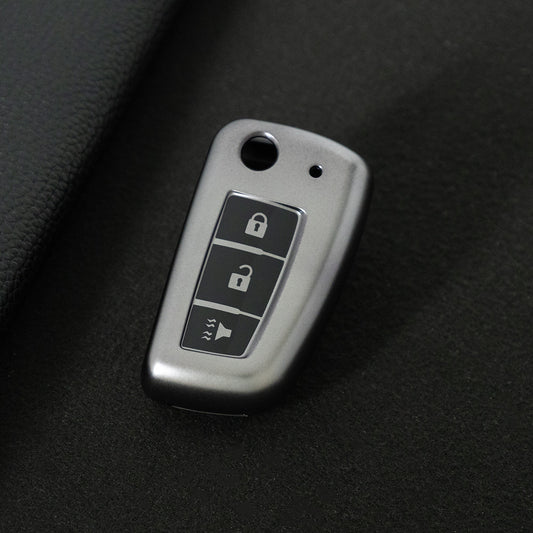 NIC3T1 Black-Metal Gray Plating TPU Car Key Case Cover for Nissan X-Trail Qashqai J11 Juke Murano Micra Tiida Maxima Altima Kicks