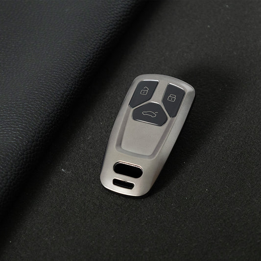 AUA1T1 Black-Metal Gray Plating Car Key Cover For Audi A6 A5 Q7 S4 S5 A4 B9 Q7 A4L 4M 8W Q5 TT TTS RS 8S Coupe 2016 2017 2018 Accessories Fashion TPU Car Key Case Cover