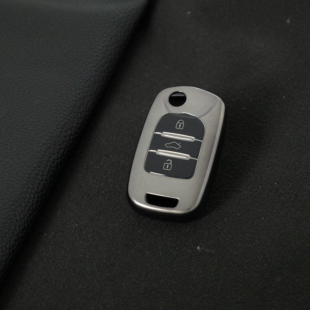 WUA1T1 Black-Metal Gray Plating Car Key Cover For Wuling S1 Baojun 730 510 560 310 630 310W Car Key Cover Case Bag Protector