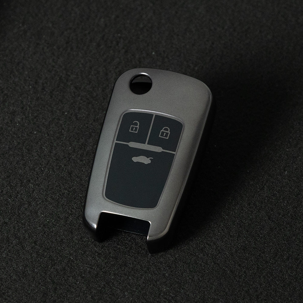 CED1T1 Black-Metal Gray Plating 3 Button Soft TPU Car Key Case For Buick/Opel For Chevrolet Cruze Epica Lova Camaro Impala Aveo Malibu Sail Orlando