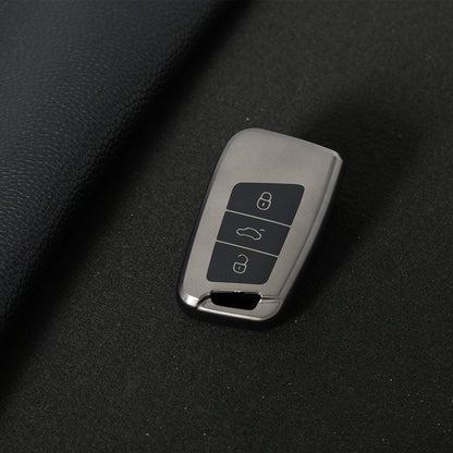 VOD1T1 Black-Metal Gray Plating Car Key Cover For VW Polo Lavda Jetta Beetle Passat B5 B6 B7 Bora Santana Tiguan Car Key Cover