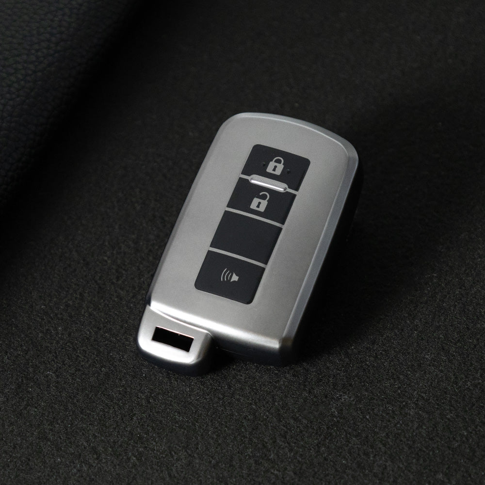 TOD5T1 Black-Metal Gray Plating For Toyota Camry TPU Car Key Case Cover Bag Shell Fob Protector 3 Button