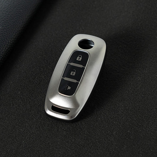 NIA5T1 Black-Metal Gray Plating TPU Car Key Cover Key Fob Holder Suitable for Nissan Sylphy Bluebird Teana X-Trail Murano GTR