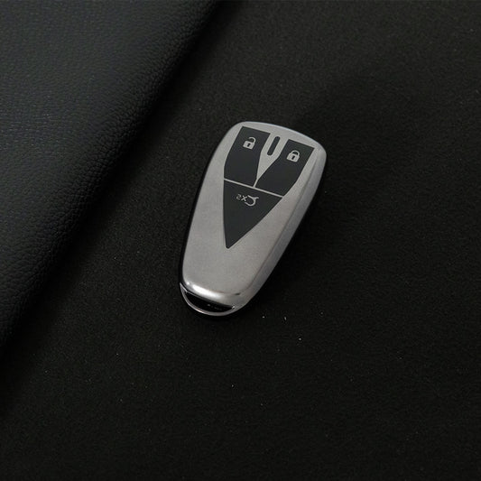CHC1T1 Black-Metal Gray Plating Car Key Cover For TPU Car Key Cover Shell Remote Key Protection Case Car Interior Accessories  Changan CS35 CS55 CS75 PLUS 2019