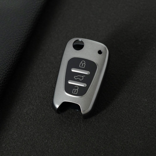 HYG2T1 Black-Metal Gray Plating Car Key Cover For Hyundai I20 I30 Ix20 Ix35 for Kia Ceed Picanto Sportage TPU Car Key Case Cover Shell Bag Holder Fob Keychain Accessories