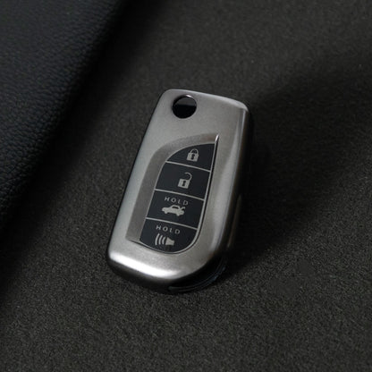 TOA5T1 Black-Metal Gray Plating TPU Protective Key Cover Case for Toyota New Corolla Camry RAV4 Avalon Izoa CHR Highlander Car Key Accessories