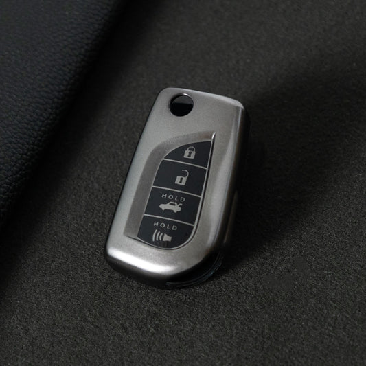 TOA5T1 Black-Metal Gray Plating TPU Protective Key Cover Case for Toyota New Corolla Camry RAV4 Avalon Izoa CHR Highlander Car Key Accessories