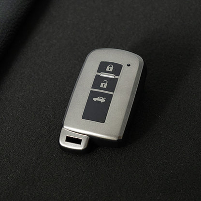 TOD1T1 Black-Metal Gray Plating Soft TPU Remote Car Key Case for Toyota Camry Corolla RAV4 Highlander Avalon 2015 - 2017 4 Buttons Cover Shell Holder