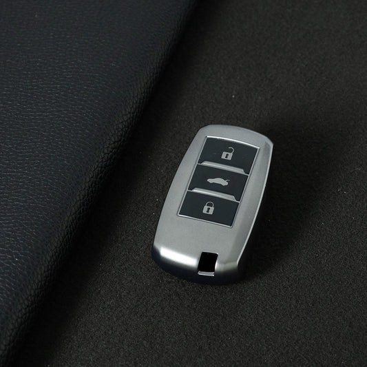 CHA1T1 Black-Metal Gray Plating Car Key Cover Premium Soft TPU Car Key Case Cover Shell for CHANGAN CS15 CS35 CS55 CS75 RAETON CC EADO LUMIN Key Rings Keychain Bag