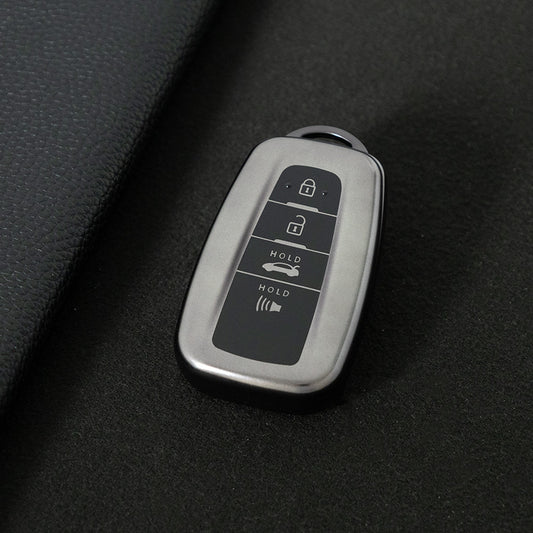 TOB4T1 Black-Metal Gray Plating Car Key Cover For Toyota Prius Camry Corolla C-HR CHR RAV4 Prado Izoa Levin Avalon 2018 2019 2020 Car Key Case Shell Cover Protector