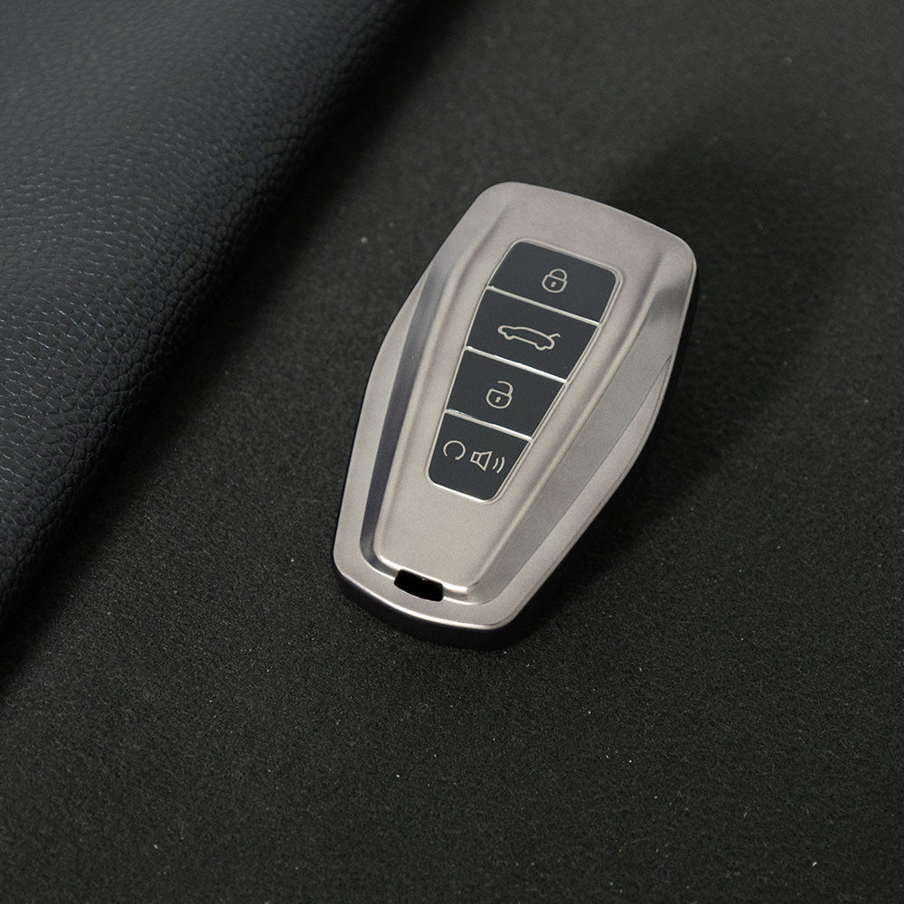GEB3T1 Black-Metal Gray Plating Car Key Cover For Geely Auto Tugella EPro Emgrand L S GS GL EV RS Coolray Atlas Pro Proton X7 Geometry Fob