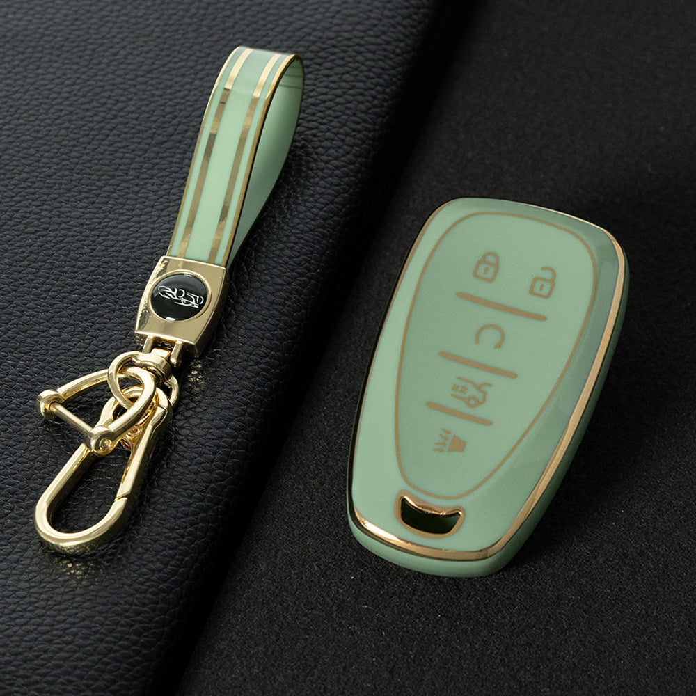 CEA3T1 Green-Gold Plating Car Key Cover for Chevrolet Holden Malibu XL Camaro Pioneer Wear Resisting Smart Auto