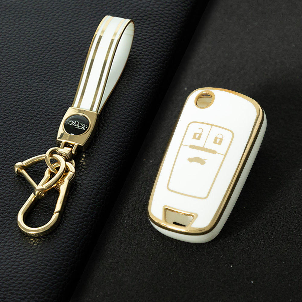 BUE1T1 White-Gold Plating Car Key Cover For Hot Sale TPU Car Key Case for Chevrolet Cruze AVEO Excelle BUICK XTG Car Key Shell Cover
