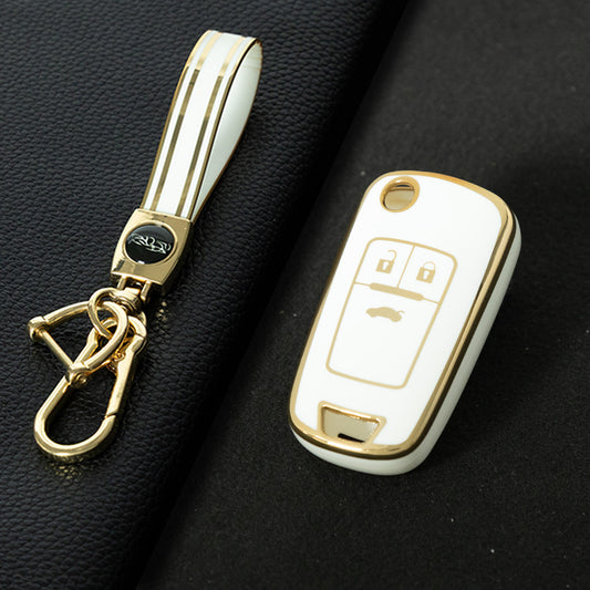 BUE1T1 White-Gold Plating Car Key Cover For Hot Sale TPU Car Key Case for Chevrolet Cruze AVEO Excelle BUICK XTG Car Key Shell Cover