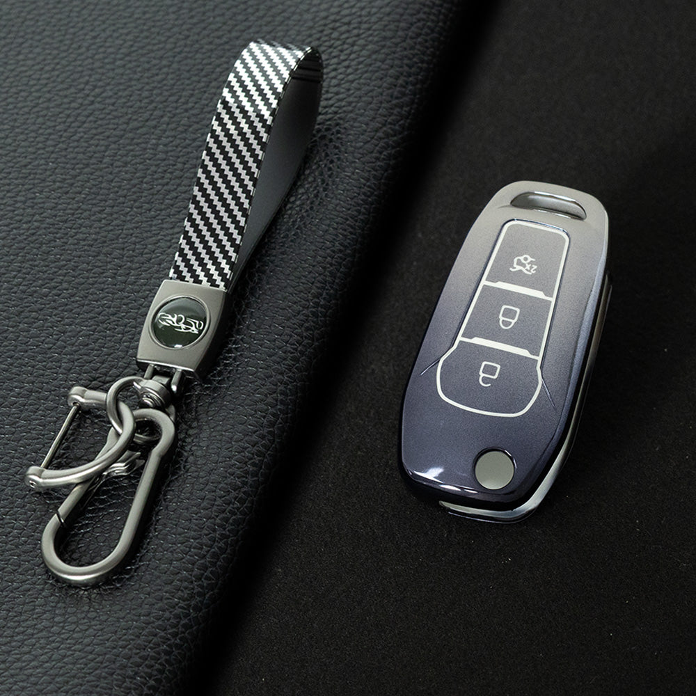 FOA1T1 Gradient Gray Car Key Cover Hot Sale TPU Car Key Case for Ford ESCORT Edge Taurus Ecosport Car Key Shell Cover