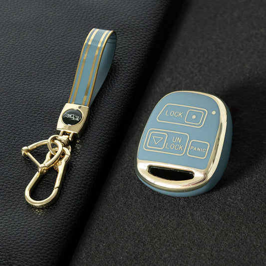 TON3T1 Granny Grey-Gold Plating TPU Car Key Case for TOYOTA CAMRY RAV4 Corolla PRADO YARIS Tarago for LEXUS