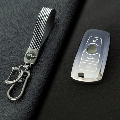 BMC1T1 Gradient Gray Car Key Cover BMW Car Key Case Cover TPU Flip Remote Accessory for 1 2 3 4 5 6 7 X3 X4 X5 X6 F36 F25 F26 F30 F34 F10 F07 F20 Z10 G30