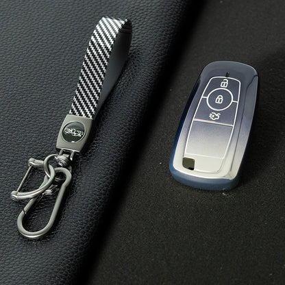 FOB1T1 Gradient Gray TPU Car Key Case Cover Holder for Ford Fusion Edge Mustang Explorer F150 F250 F350