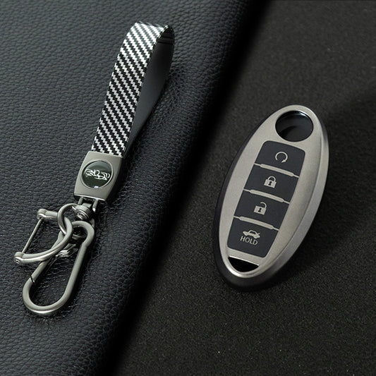 NIB4T1 Black-Metal Gray Plating Car Key Cover for Nissan Note Qashqai Pathfinder Rogue Versa Murano Infiniti Q50 Accessories Car Key
