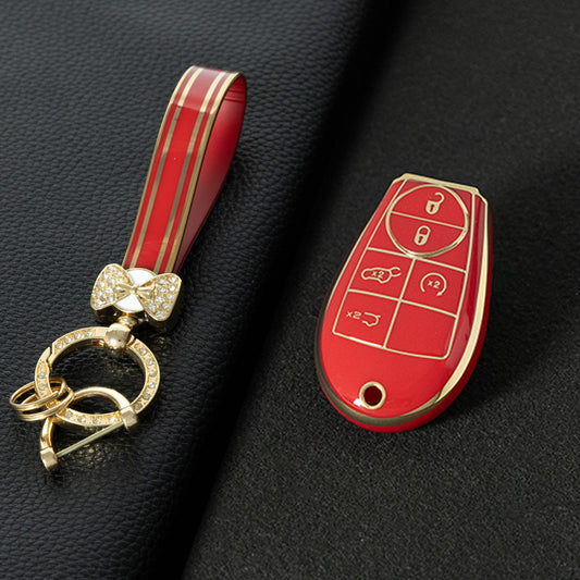 JEC8T1 Red-Gold Plating Keyless Entry Remote Control 5-Buttons Compatible 2008-2018 Dodge Grand Caravan 2008-2016 Chrysler Town