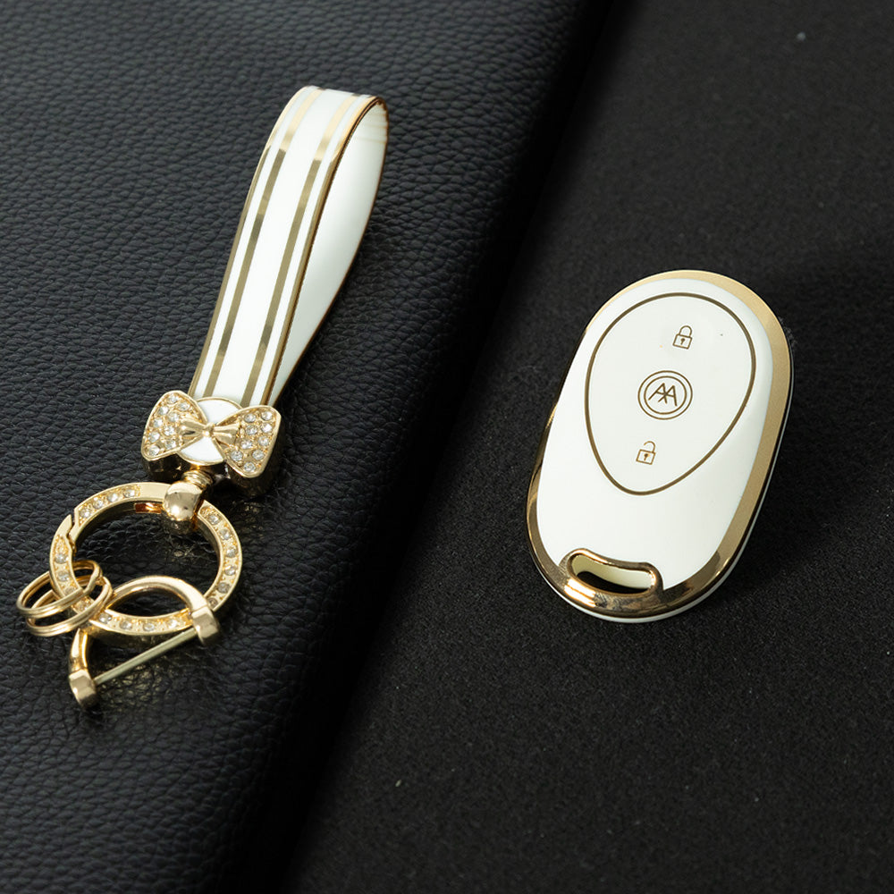 AAC1T1 White-Gold Plating Car Key Cover For Aima Luna Bubble Universal Electric Bicycle Car Key Accessories