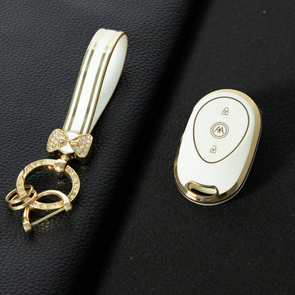 AAC1T1 White-Gold Plating Car Key Cover For Aima Luna Bubble Universal Electric Bicycle Car Key Accessories